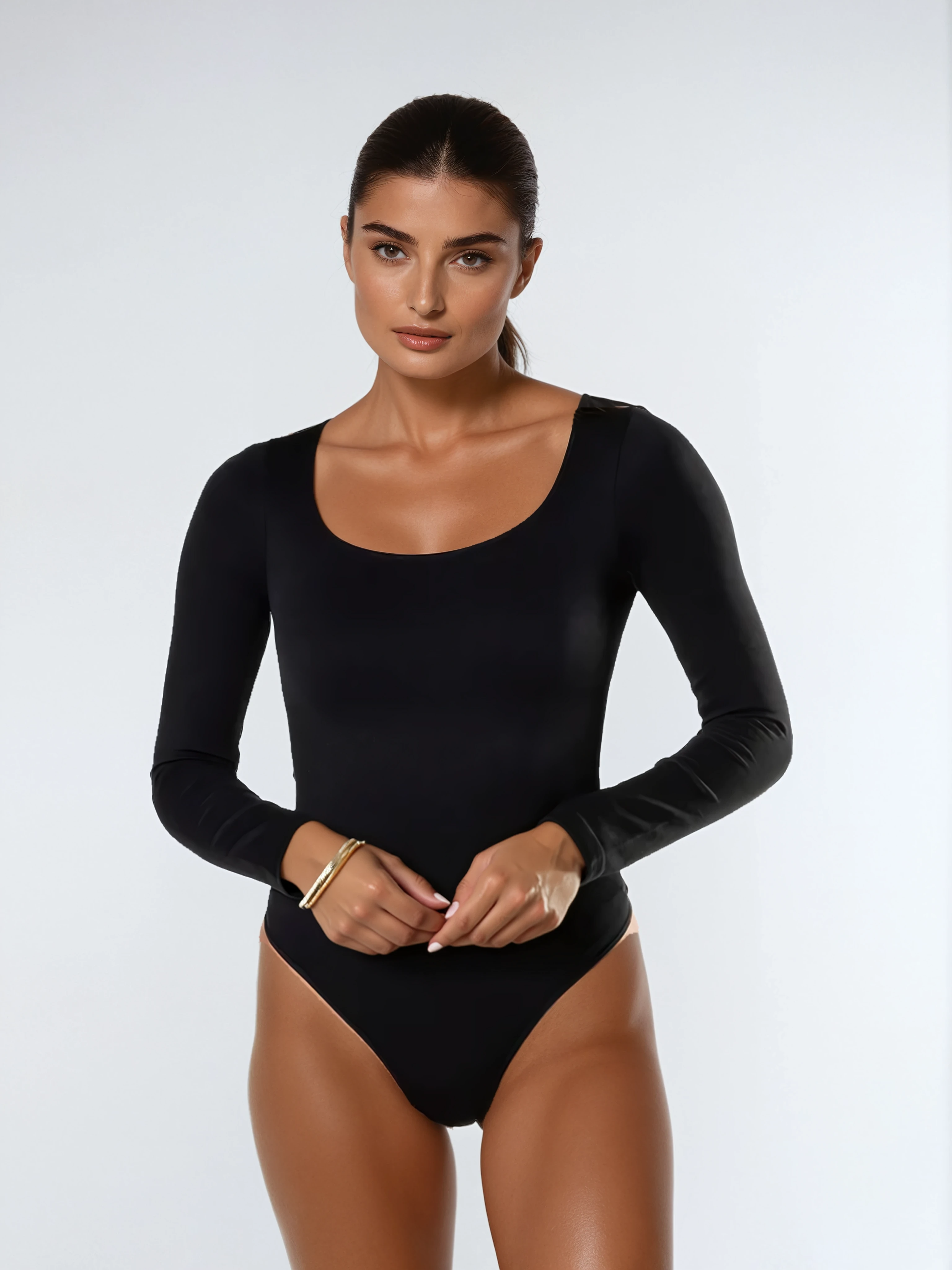 Comfit™ Sophia - Elegancki Body z Długimi Rękawami